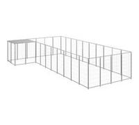 vidaXL Chenil Argenté 13,31 m² Acier Enclos pour Chiots Cage Chiens Extérieur 3082244 Or G