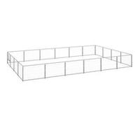 vidaXL Chenil Argenté 24 m² Acier Blanc G