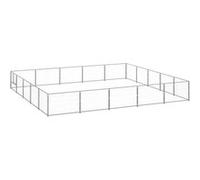 vidaXL Chenil Argenté 25 m² Acier Blanc G