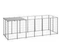 vidaXL Chenil Argenté 330x110x110 cm Acier Cage pour Chien Chiots Extérieur 150786 Gris G