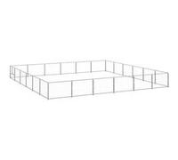 vidaXL Chenil Argenté 36 m² Acier Blanc G