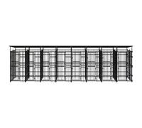 vidaXL Chenil d'Extérieur avec Toit pour Chiens Acier 14,75 m² Cage Enclos 3097953