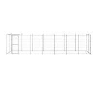 vidaXL Chenil d'extérieur avec toit Acier galvanisé 16,94 m²
