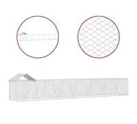 vidaXL Chenil d'extérieur avec toit argenté 14x2x2,5 m Acier galvanisé
