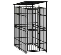 vidaXL Chenil d'Extérieur avec Toit pour Chiens Acier 1,84 m² Cage Enclos 3097946