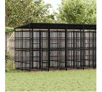 vidaXL Chenil d'Extérieur avec Toit pour Chiens Acier 12,9 m² Cage Enclos 3097952