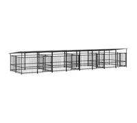 Vidaxl Chenil D'extérieur Avec Toit Pour Chiens Acier 15,02 M²