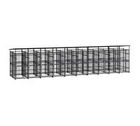 vidaXL Chenil d'Extérieur avec Toit pour Chiens Acier 18,43 m² Cage Enclos 3097955