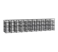 vidaXL Chenil d'Extérieur avec Toit pour Chiens Acier 18,43 m² Cage Enclos 3097955