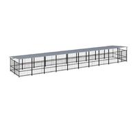 Vidaxl Chenil D'extérieur Avec Toit Pour Chiens Acier 18,77 M²