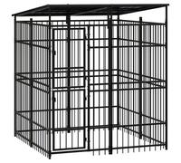 Vidaxl Chenil D'extérieur Avec Toit Pour Chiens Acier 3,69 M²