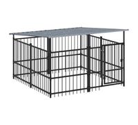 Vidaxl Chenil D'extérieur Avec Toit Pour Chiens Acier 3,75 M²