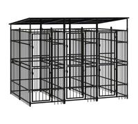 Vidaxl Chenil D'extérieur Avec Toit Pour Chiens Acier 5,53 M²