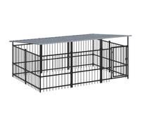 Vidaxl Chenil D'extérieur Avec Toit Pour Chiens Acier 5,63 M²