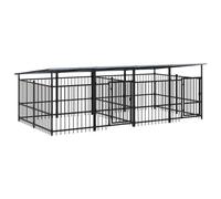 Vidaxl Chenil D'extérieur Avec Toit Pour Chiens Acier 7,51 M²