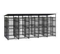 Vidaxl Chenil D'extérieur Avec Toit Pour Chiens Acier 9,22 M²