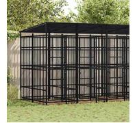 vidaXL Chenil d'Extérieur avec Toit pour Chiens Acier 9,22 m² Cage Enclos 3097950