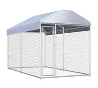 vidaXL Chenil d'Extérieur pour Chien avec Toit à Baldaquin Enclos Cage Chiots 145024