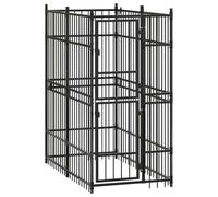 Vidaxl Chenil D'extérieur Pour Chiens Acier 1,84 M²