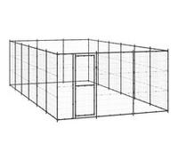 vidaXL Chenil d'extérieur pour chiens Acier 21,78 m² Gris G