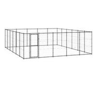 vidaXL Chenil d'extérieur pour chiens Acier 36,3 m² Gris G