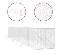 Vidaxl Chenil D'extérieur Pour Chiens Argenté 2x14x2 M Acier Galvanisé