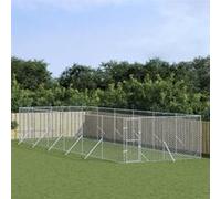Vidaxl Chenil D'extérieur Pour Chiens Argenté 4x12x2 M Acier Galvanisé