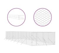 Vidaxl Chenil D'extérieur Pour Chiens Argenté 4x16x2 M Acier Galvanisé