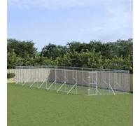 Vidaxl Chenil D'extérieur Pour Chiens Argenté 4x16x2 M Acier Galvanisé