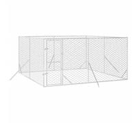 Vidaxl Chenil D'extérieur Pour Chiens Argenté 4x4x2 M Acier Galvanisé
