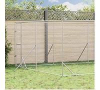 vidaXL Chenil d'extérieur pour chiens argenté 4x8x2 m acier galvanisé 3190456