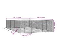 Vidaxl Chenil D'extérieur Pour Chiens Argenté 6x10x2 M Acier Galvanisé