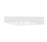 vidaXL Chenil d'extérieur pour Chiens argenté 8x12x2 m Acier galvanisé, chenil pour Chiens, Cage pour Chiens, Cage pour Animaux de Compagnie, Niche