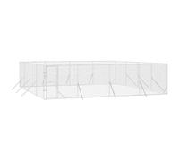 vidaXL Chenil d'extérieur pour Chiens argenté 8x8x2 m Acier galvanisé, chenil pour Chiens, Cage pour Chiens, Cage pour Animaux de Compagnie, Niche
