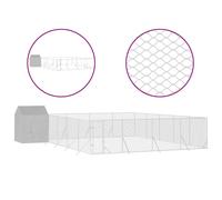 Vidaxl Chenil D'extérieur Pour Chiens Avec Toit Argenté 10x10x2,5 M
