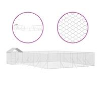 Vidaxl Chenil D'extérieur Pour Chiens Avec Toit Argenté 10x8x2,5 M