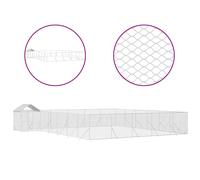 Vidaxl Chenil D'extérieur Pour Chiens Avec Toit Argenté 12x12x2,5 M