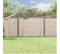 vidaXL Chenil d'extérieur pour chiens avec toit argenté 12x12x2 5 m 3190474