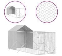 Vidaxl Chenil D'extérieur Pour Chiens Avec Toit Argenté 2x6x2,5 M