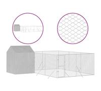 Vidaxl Chenil D'extérieur Pour Chiens Avec Toit Argenté 6x6x2,5 M
