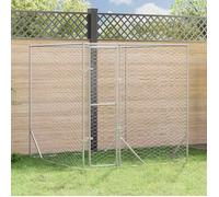 vidaXL Chenil d'extérieur pour chiens 153674, acier galvanisé 2x2x2 m, porte verrouillable, argenté