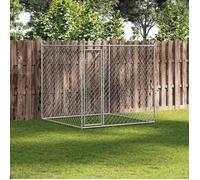 vidaXL Chenil d'extérieur pour chiens 193 x 193 x 185 cm Gris