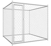 vidaXL Chenil d'extérieur pour chiens 193 x 193 x 185 cm Gris