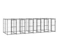 vidaXL Chenil extérieur, Acier 14,52 m² Gris G