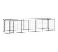 Chenil Extérieur Acier 16,94 m² Enclos Niche Cage pour Chiens Chiots
