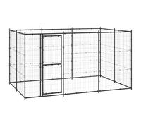 vidaXL Chenil extérieur Acier 7,26 m² Noir