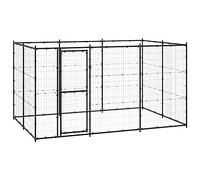 vidaXL Chenil extérieur Acier 7,26 m² Noir