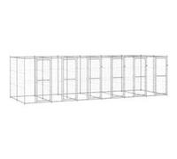 vidaXL Chenil extérieur, Acier galvanisé 14,52 m² Or G