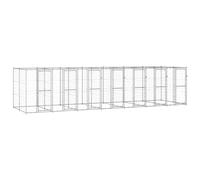 vidaXL Chenil extérieur Acier galvanisé 16,94 m² 3082287