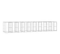 vidaXL Chenil extérieur, Acier galvanisé 21,78 m² Or G